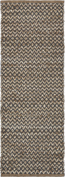 3' x 6' Gray Toned Chevron Patterned Runner Rug