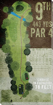 9th Hole Golf Wrapped Canvas Giclee Print Wall Art
