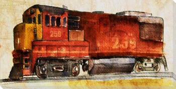Locomotive 259 Wrapped Canvas Giclee Print Wall Art