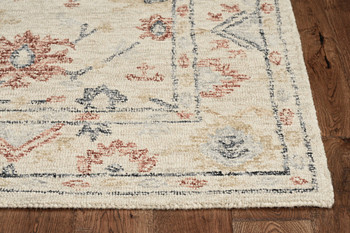 2' x 8' Ivory Hand Tufted Space Dyed Floral Traditional Indoor Runner Rug