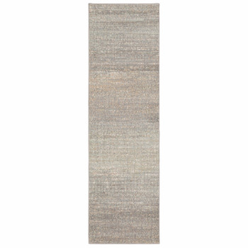 2' x 8' Gray Green Abstract Confetti Indoor Runner Rug