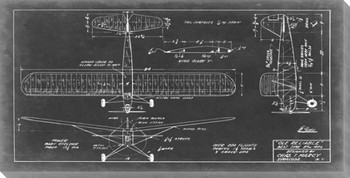 Aeronautic Blueprint VIII Wrapped Canvas Giclee Print Wall Art