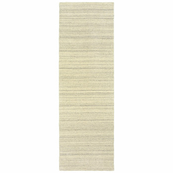 3' x 8' Two Toned Beige and Gray Runner Rug