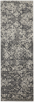 2' x 8' Gray Ivory and Silver Abstract Stain Resistant Runner Rug