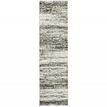 2' x 8' Ash and Slate Abstract Runner Rug