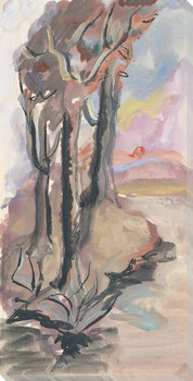 Whispy Landscape 2 Wrapped Canvas Giclee Print Wall Art
