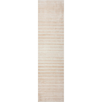 2' x 8' Beige Abstract Distressed Runner Rug