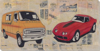 Retro Vehicle Wrapped Canvas Giclee Print Wall Art