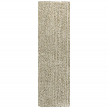 2' x 8' Stone Shag Power Loom Stain Resistant Runner Rug