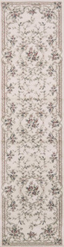 2' x 8' Ivory Bordered Floral Indoor Runner Rug