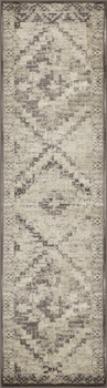2' x 8' Gray Abstract Dhurrie Runner Rug