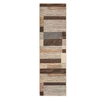 3' x 10' Slate Patchwork Power Loom Stain Resistant Runner Rug