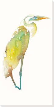 Golden Heron Bird Wrapped Canvas Giclee Print Wall Art