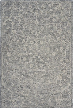 3' x 5' Gray Floral Finesse Area Rug