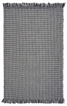 3' x 5' Grey Braided Wool Area Rug with Fringe