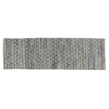 3' x 8' Blue and Gray Ogee Runner Rug