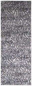 3' x 8' Gray Taupe and Ivory Abstract Power Loom Stain Resistant Runner Rug