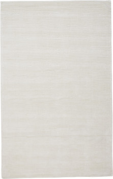 4' x 6' White Hand Woven Distressed Area Rug