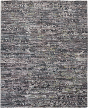 4' x 6' Blue and Gray Wool Abstract Hand Knotted Area Rug