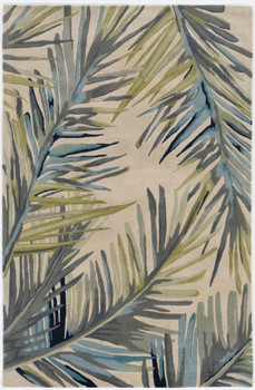4' x 6' Ivory Hand Tufted Tropical Palms Indoor Area Rug