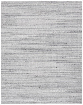 4' x 6' Silver Wool Hand Woven Stain Resistant Area Rug