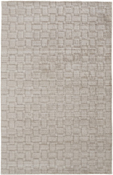 4' x 6' Ivory Striped Hand Woven Area Rug