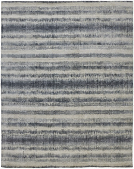 4' x 6' Ivory and Blue Abstract Hand Woven Area Rug