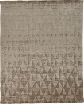 4' x 6' Taupe Geometric Hand Woven Area Rug