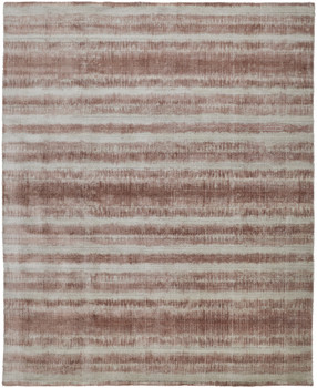 4' x 6' Tan Ivory and Pink Abstract Hand Woven Area Rug