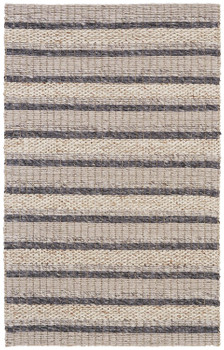 4' x 6' Ivory Tan and Gray Wool Hand Woven Stain Resistant Area Rug
