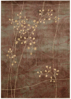 4' x 6' Brown Floral Power Loom Area Rug