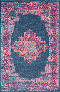 4' x 6' Blue Power Loom Area Rug