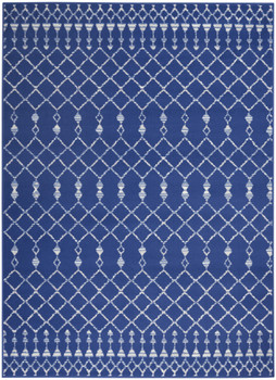 4' x 6' Navy Blue Geometric Berber Area Rug