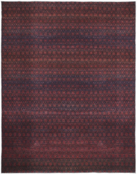 4' x 6' Red and Gray Striped Power Loom Area Rug