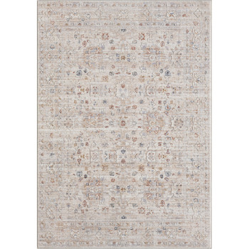4' x 6' Beige Botanical Area Rug