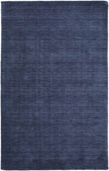 4' x 6' Blue Wool Hand Woven Stain Resistant Area Rug
