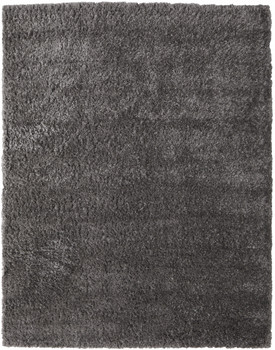 4' x 6' Gray Shag Power Loom Stain Resistant Area Rug