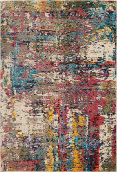 4' x 6' Sunset Abstract Power Loom Non Skid Area Rug