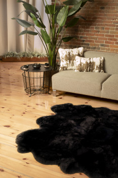 5' x 6' Chocolate Wool Sheepskin Handmade Area Rug