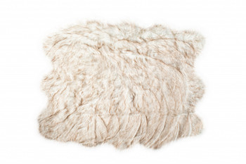 5' x 6' Ombre Tan Faux Fur Washable Non Skid Area Rug