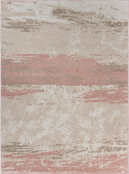 5' x 7' Blush and Beige Abstract Strokes Area Rug