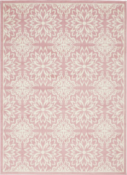 5' x 7' Pink Floral Power Loom Area Rug