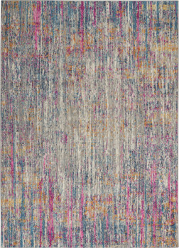 5' x 7' Pink and Ivory Abstract Power Loom Area Rug