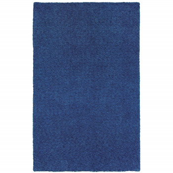 5' x 7' Deep Blue Shag Tufted Handmade Stain Resistant Area Rug