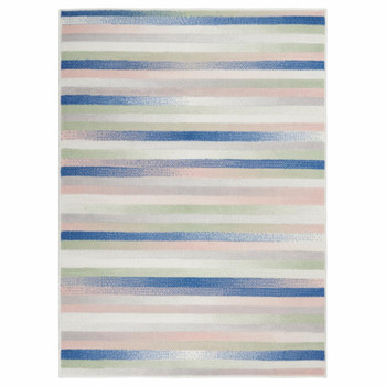 5' x 7' Navy Blue Striped Dhurrie Area Rug