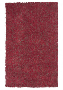 5' x 7' Red Heather Plain Indoor Area Rug