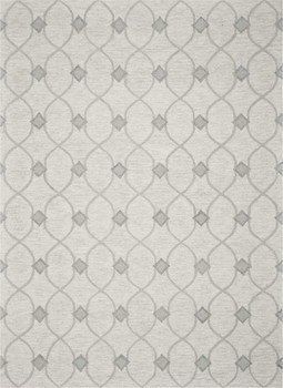 5' x 7' Ivory Hand Tufted Wool Ogee Indoor Area Rug