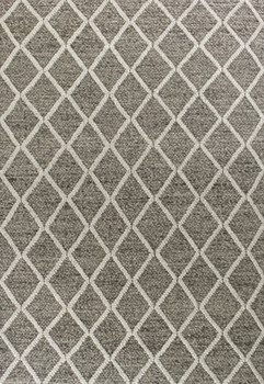 5' x 7' Dark Grey Hand Woven Diamond Pattern Indoor Area Rug