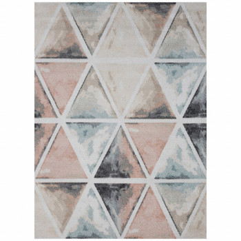 5' x 7' Ivory Water Colored Prism Area Rug