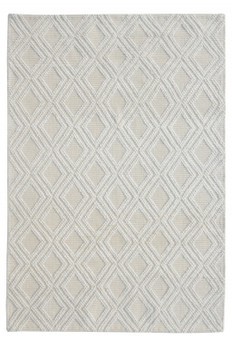 5' x 7' Off White Geometric Dhurrie Area Rug